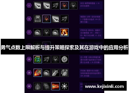 勇气点数上限解析与提升策略探索及其在游戏中的应用分析